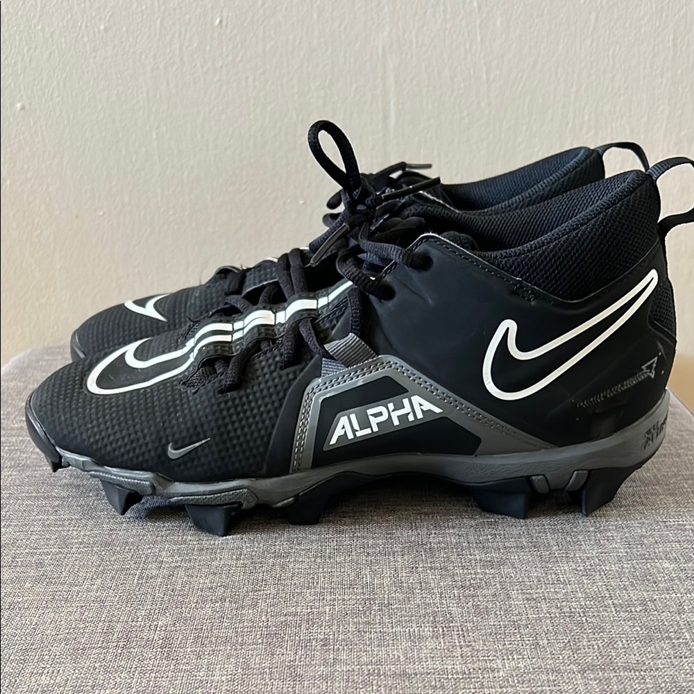 Nike Alpha Black and Gray Football Cleats size 8.5